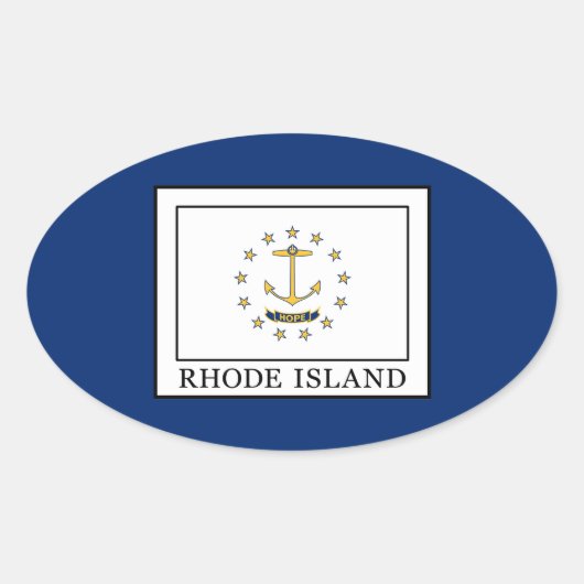 Rhode Island Ovale Sticker (Voorkant)