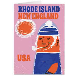 Rhode Island, poster vintage pêcheur de la Nouvell