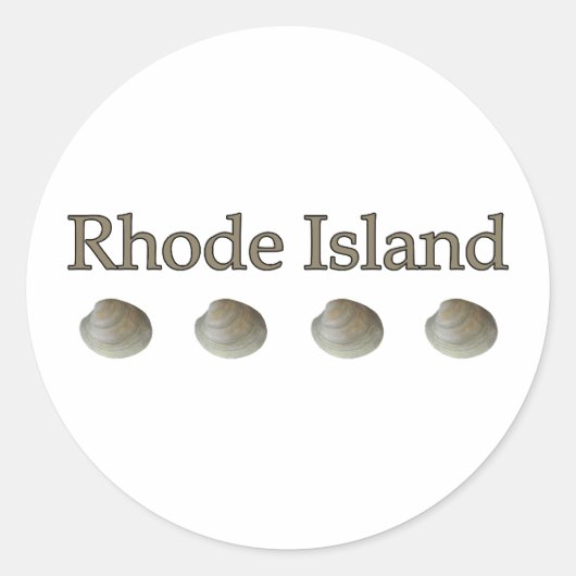 Rhode Island (quahog claams) Ronde Sticker (Voorkant)