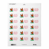 Rhode Island Red Chicken Waterverf retouradres Etiket (Full Sheet)