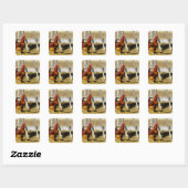 Rhode Island Red haan Vierkante Sticker (Vel)