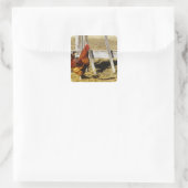 Rhode Island Red haan Vierkante Sticker (Tas)