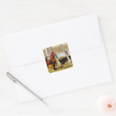 Rhode Island Red haan Vierkante Sticker (Envelop)