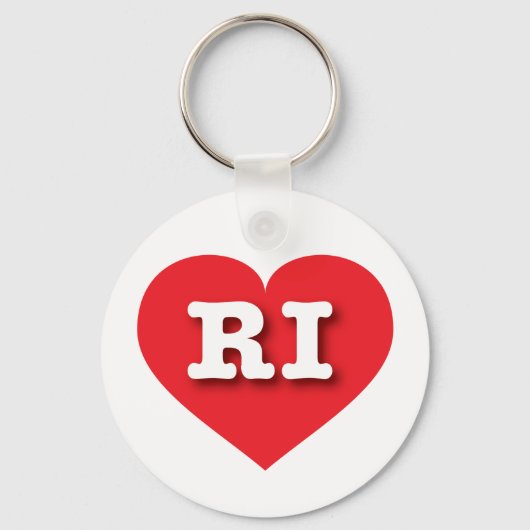 Rhode Island Red Heart - Ik hou van RI Sleutelhanger (Voorkant)