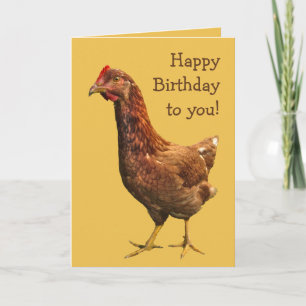 Rhode Island Red Hen Chicken Birthday Card Kaart