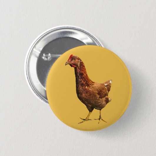 Rhode Island Red Hen Chicken Button (Voorkant /achterkant)