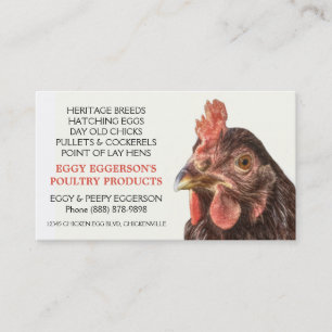 Rhode Island Red Hen Chicken Egg Farmer Visitekaartje