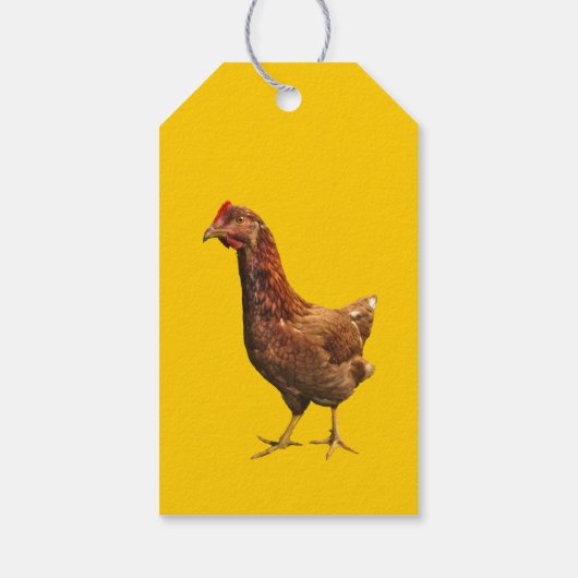 Rhode Island Red Hen Chicken Pack of Gift Labels Cadeaulabel (Achterkant)