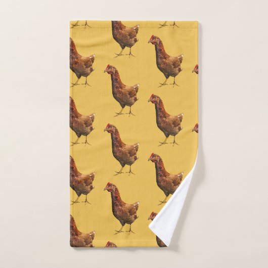 Rhode Island Red Hen Chicken Yellow Towel Set Bad Handdoek (Handdoek)