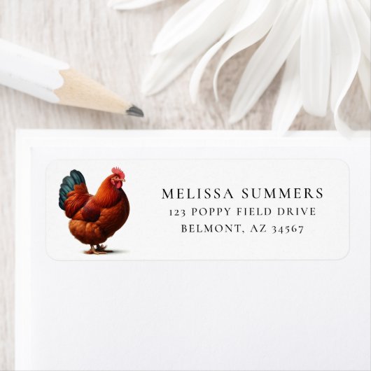Rhode Island Red Kip Etiket (Insitu)