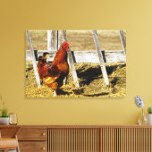 Rhode Island Red Rooster Canvas Afdruk (Insitu (Woonkamer))