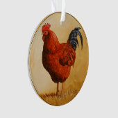 Rhode Island Red Rooster Chicken Ornament (voorkant)