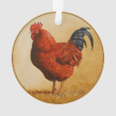 Rhode Island Red Rooster Chicken Ornament (achterkant)