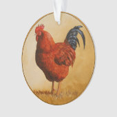 Rhode Island Red Rooster Chicken Ornament (voorkant)