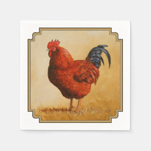 Rhode Island Red Rooster Chicken Servet