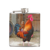 Rhode Island Red Rooster Crowing in Barnyard Heupfles (Voorkant)