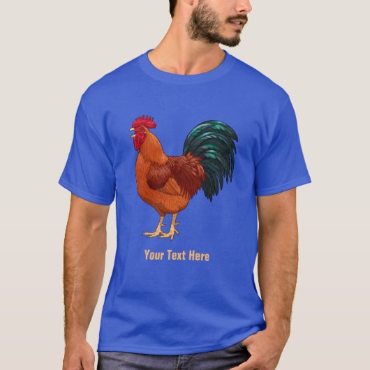 Rhode Island Red Rooster Crowing T-shirt (Voorkant)