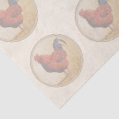 Rhode Island Red Rooster Yellow Background Tissuepapier (Detail)