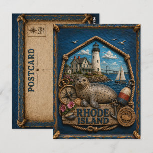 Rhode Island Reis in Vintage Stijl Briefkaart