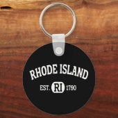 Rhode Island Retro  Rhode Island Ri Sleutelhanger (Voorkant)