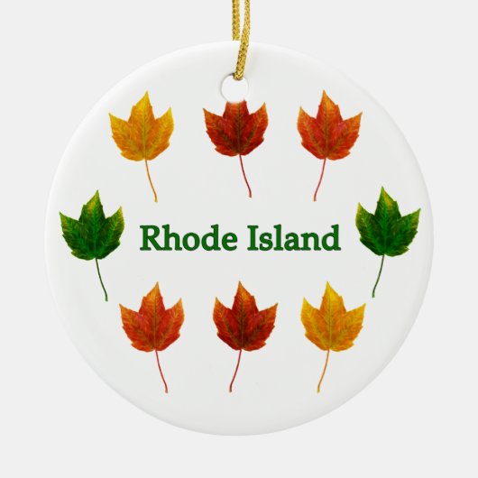 Rhode Island (rode paardenbladeren) Keramisch Ornament (Voorkant)