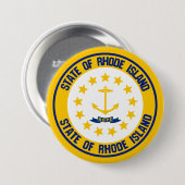 Rhode Island Round Emblem Ronde Button 7,6 Cm (Voorkant /achterkant)