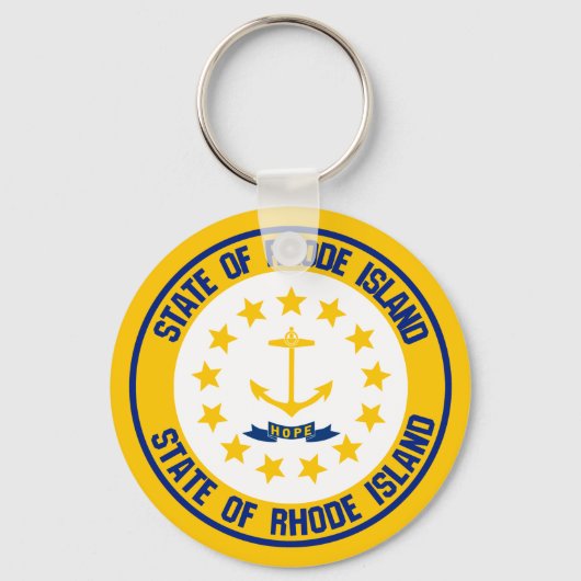 Rhode Island Round Emblem Sleutelhanger (Voorkant)