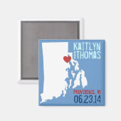 Rhode Island Save the Date -  stad Magneet (Voorkant / Achterkant)