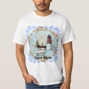 Rhode Island Shells Lighthouse T-Shirt