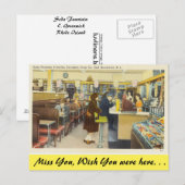Rhode Island, Soda Fountain, E. Greenwich Briefkaart (Voorkant / Achterkant)
