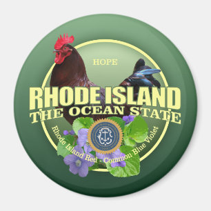 Rhode Island State Bird & Flower Magneet