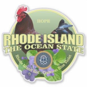 Rhode Island State Bird & Flower Sticker
