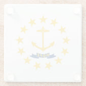 Rhode Island State Flag Glazen Onderzetter (Achterkant)