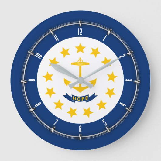 Rhode Island State Flag op een Grote Klok (Voorkant)
