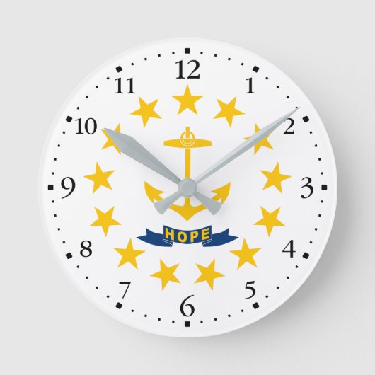 Rhode Island State Flag Ronde Klok (Voorkant)