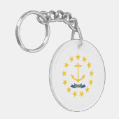 Rhode Island State Flag Sleutelhanger (Voorkant Links)