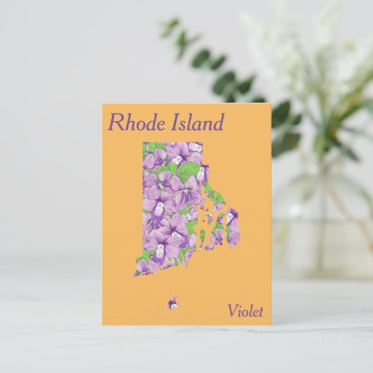 Rhode Island State Flower Collage Map Briefkaart (Staand voorkant)