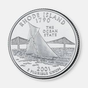 Rhode Island State Quarter magnet 2001 Magneet