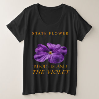 Rhode Island Territorium Bloem De Violet Grote Maat T-shirt