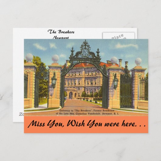 Rhode Island, The Breakers, Newport Briefkaart (Voorkant / Achterkant)