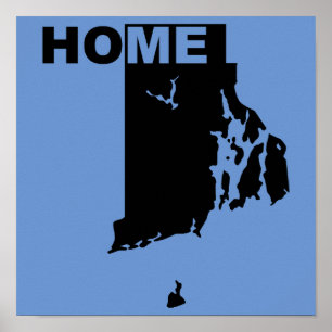 Rhode Island Thuis weg van de State Poster Sign
