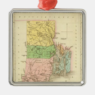 Rhode Island US Metalen Ornament