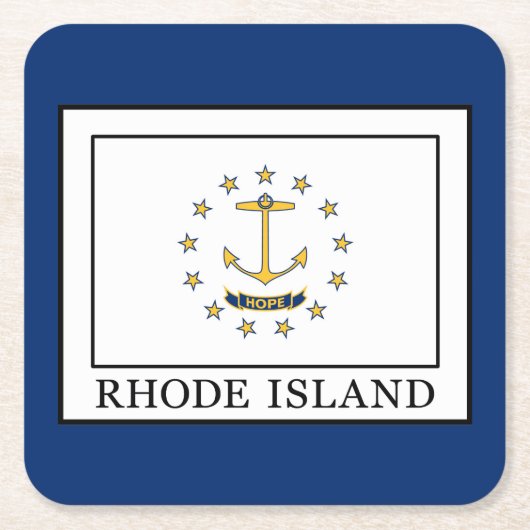 Rhode Island Vierkante Kartonnen Onderzetter (Voorkant)