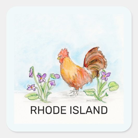 Rhode Island Vierkante Sticker (Voorkant)