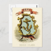 Rhode Island Vintage - landwapen Briefkaart (Voorkant / Achterkant)