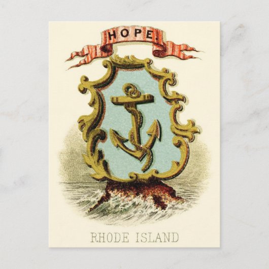 Rhode Island Vintage - landwapen Briefkaart (Voorkant)