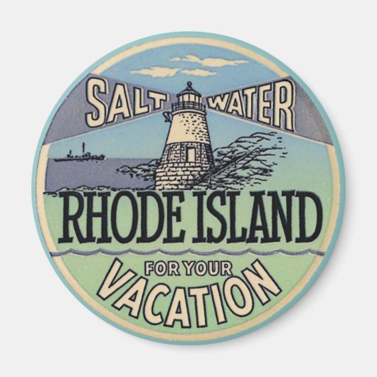 Rhode Island Vintage Travel Magneet (Voorkant)