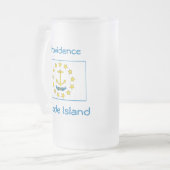 Rhode Island Vlag Kaart Stad Mok (Voorkant links)