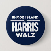 Rhode Island voor Harris Walz Ronde Button 7,6 Cm (Voorkant)
