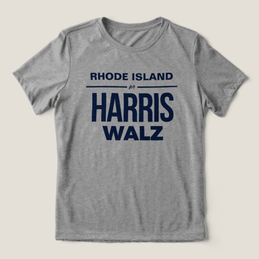 Rhode Island voor Harris Walz Tri-Blend Shirt (Design voorkant)